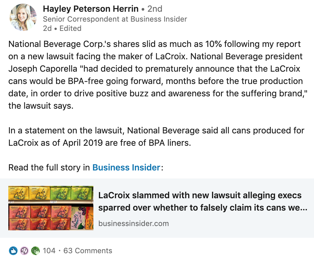 La Croix and BPA Journalist Celebrates That She Caused Millions in